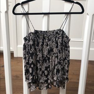 Ella Moss black and white pleated tank top